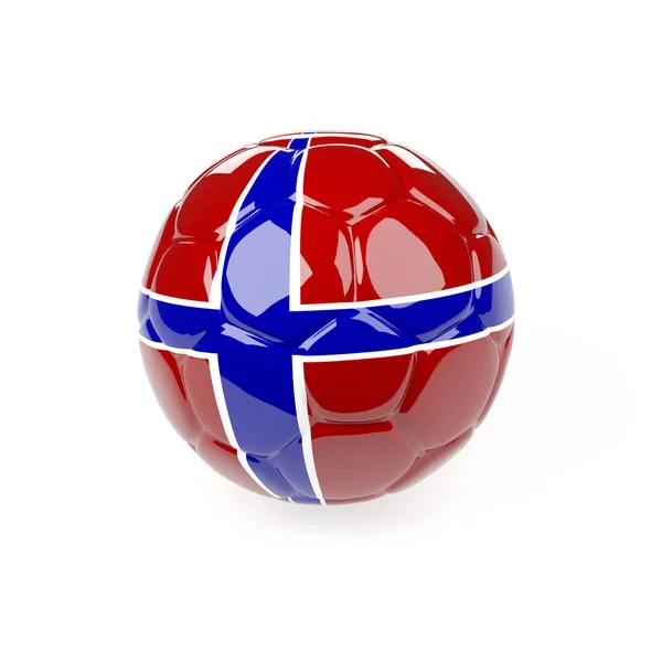 Bola de futebol com a bandeira da Noruega — Fotografia de Stock