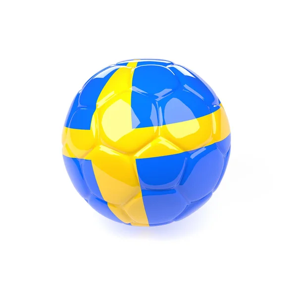 Soccer ball with the flag of Sweden — Stock Photo, Image