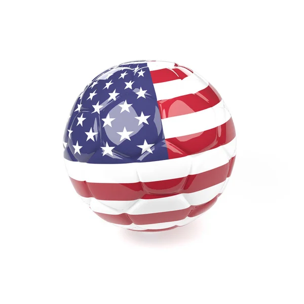 Soccer ball with the flag of America — Stock Photo, Image