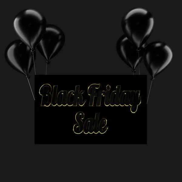 Black balloons with Black Friday Sale — Stock Photo, Image