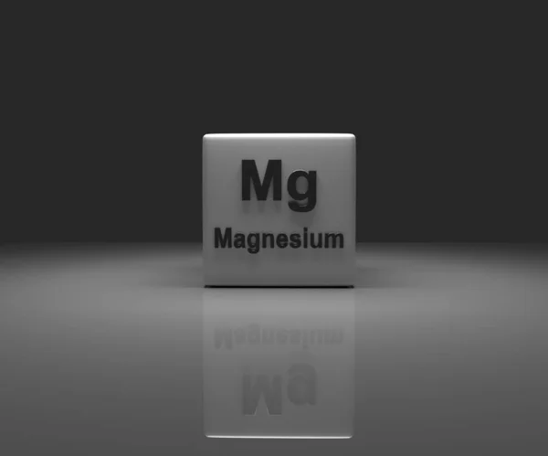 Cube with Magnesium periodic system — Stock Photo, Image