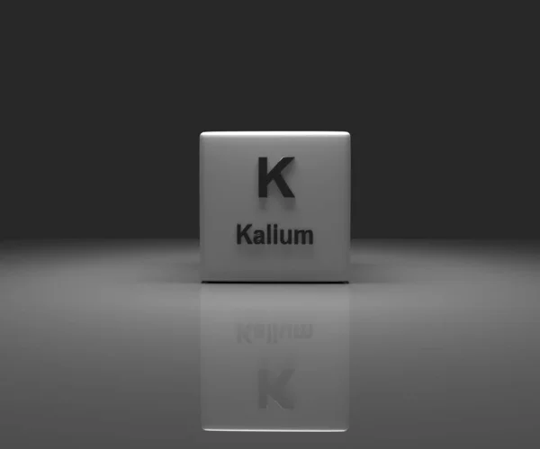 Cube with Kalium periodic system — Stock Photo, Image