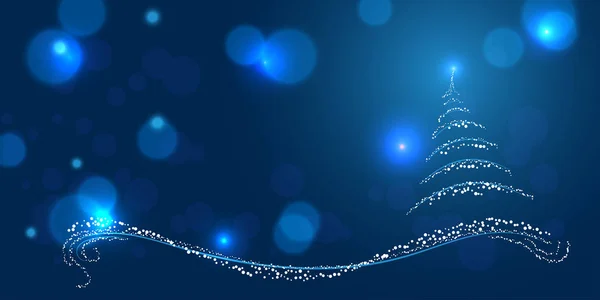Magische blauwe kerst achtergrond — Stockvector