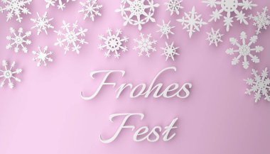 Pembe kar taneleri olan modern Noel arkaplanı