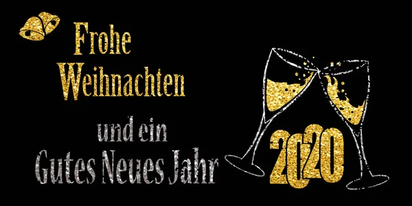 Feliz Año Nuevo con copas de champán — Vector de stock