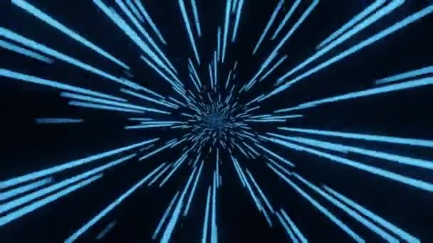 Blue Star Trails Starlights Wide Angle Animation Using Science Fiction — Stock Video