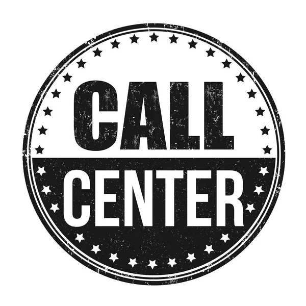 Call Center Grunge Timbro Gomma Sfondo Bianco Illustrazione Vettoriale — Vettoriale Stock