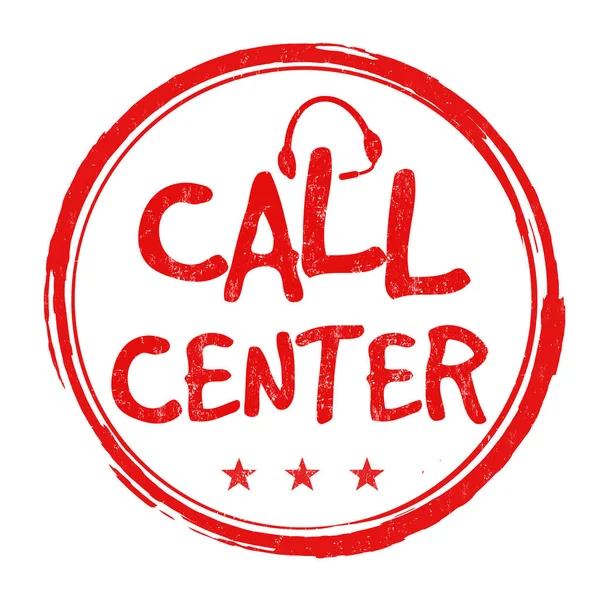 Call Center Гранжева Гумова Марка Білому Тлі Векторні Ілюстрації — стоковий вектор