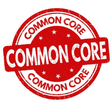 Ortak çekirdek grunge lastik damgası beyaz arka planda, vektör çizim