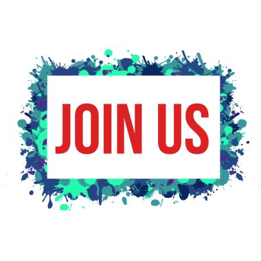 Boya çerçeve metin birleştirmek ile beyaz zemin üzerine, vektör çizim bize su sıçramalarına