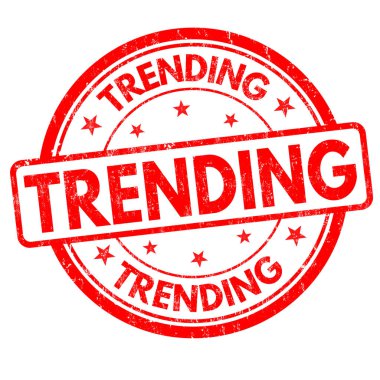 Grunge lastik damgası beyaz arka plan üzerinde eğilimleri, illüstrasyon vektör