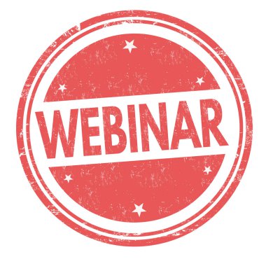 Webinar grunge lastik damgası beyaz arka planda, vektör çizim