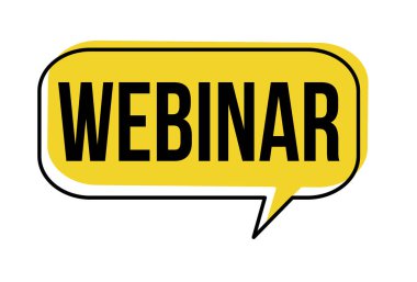Webinar konuşma balonu beyaz arka planda, vektör çizim