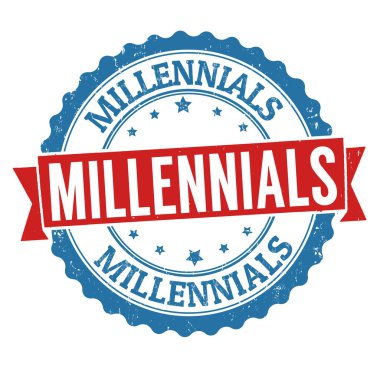 Millennials grunge lastik damgası beyaz arka planda, vektör çizim