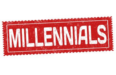 Millennials grunge lastik damgası beyaz arka planda, vektör çizim