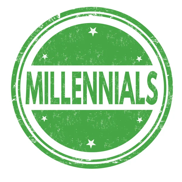 Millennials Grunge Rubber Stamp White Background Vector Illustration — Stock Vector