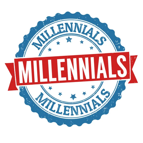 Millennials Grunge Rubberstempel Witte Achtergrond Vectorillustratie — Stockvector