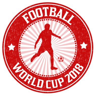 Futbol Dünya Kupası grunge lastik damgası beyaz arka planda, vektör çizim