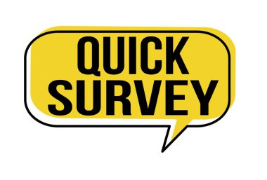 Beyaz arka plan, vektör çizim üzerinde hızlı anket konuşma balonu