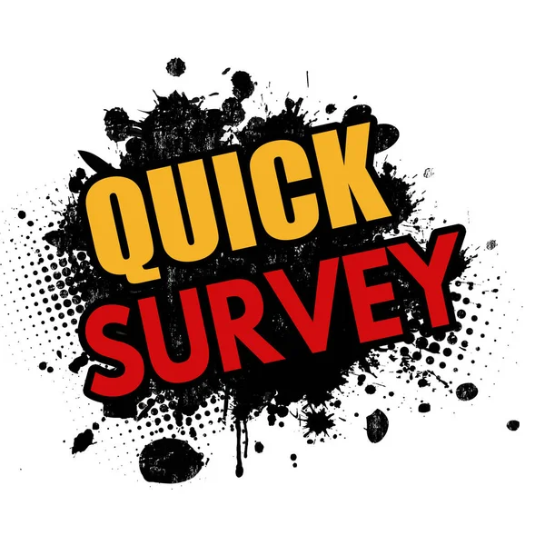 Quick Survey Grunge Rubber Stamp White Background Vector Illustration — Stock Vector