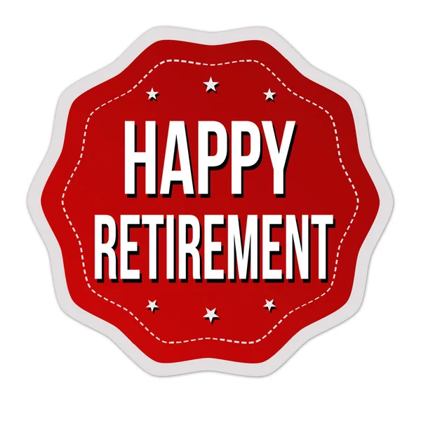 Mutlu Emeklilik Etiket Veya Etiket Üzerinde Beyaz Arka Plan Vektör — Stok Vektör