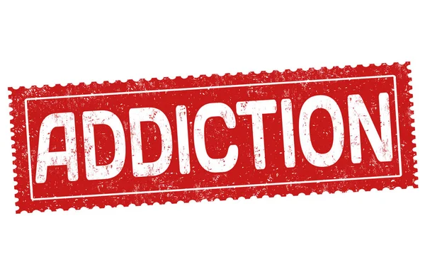 Addiction Grunge Tampon Caoutchouc Sur Fond Blanc Illustration Vectorielle — Image vectorielle
