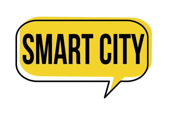 Smart City Speech Bubble White Background Vector Illustration — Stock Vector