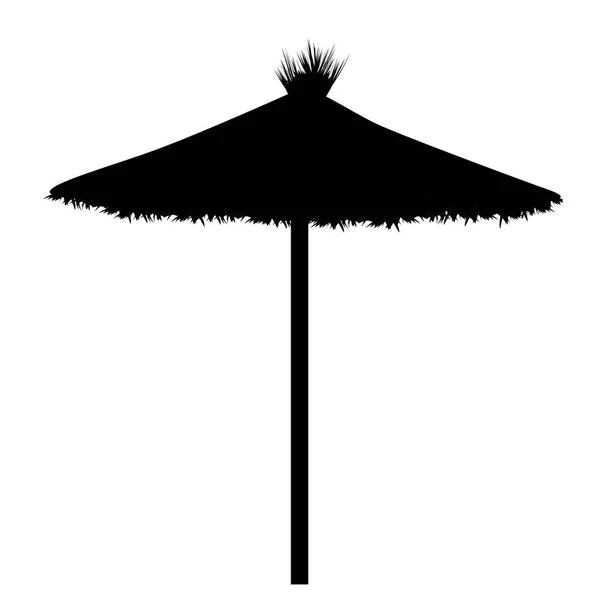 Beach Umbrella Silhouette Fehér Háttér Vektor Illusztráció — Stock Vector