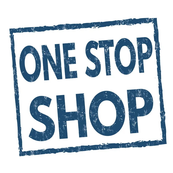 One Stop Shop Grunge Σφραγίδα Άσπρο Φόντο Εικονογράφηση Διάνυσμα — Διανυσματικό Αρχείο