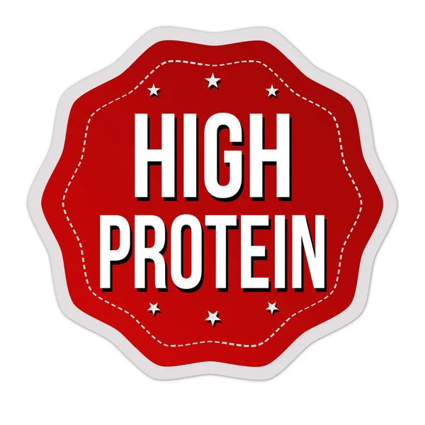 High Protein Label Sticker White Background Vector Illustration — Stock Vector