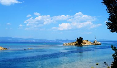 Nea Potidea Kassandra, Chalkidiki Yarımadası, Yunanistan içinde güzel görünümü