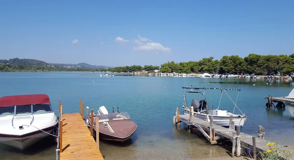 Boat Harbor Sunny Day Kassandra Peninsula Halkidiki Greece — Stock Photo, Image