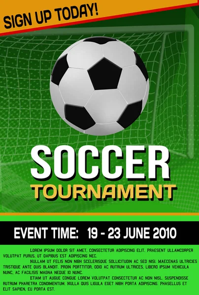 Soccer Tournament Flyer Poster Background Vector Illustration — Stock Vector