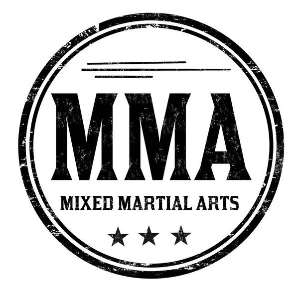 Mma Mixed Martial Arts Grunge Rubberstempel Witte Achtergrond Vectorillustratie — Stockvector