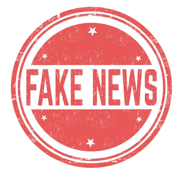 Fake News Grunge Gummistempel Auf Weißem Hintergrund Vektorillustration — Stockvektor