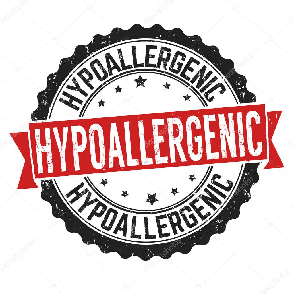 Hypoallergic sign or stamp on white background, vector illustration