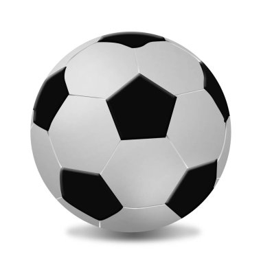 Futbol topu beyaz arka planda, vektör çizim