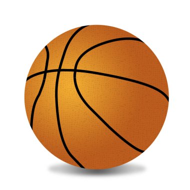 Basketbol topu beyaz arka planda, vektör çizim