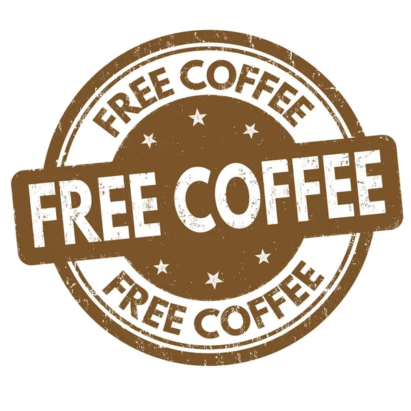 Free Coffee Sign Stamp White Background Vector Illustration — Stock Vector