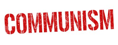 Komünizm işareti veya beyaz arka plan, vektör çizim damgası