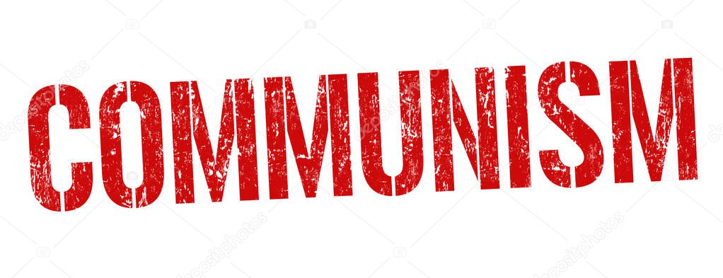 Communism sign or stamp on white background, vector illustration