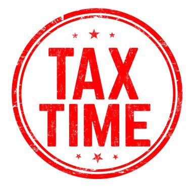 Zaman işareti veya beyaz arka plan, vektör çizim üzerine damga vergisi