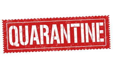 Karantina işareti veya beyaz arka plan, vektör çizim damgası