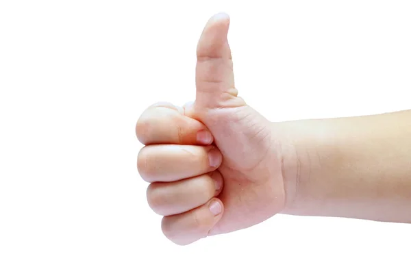 Kid Hand Thumb White Background — Stock Photo, Image