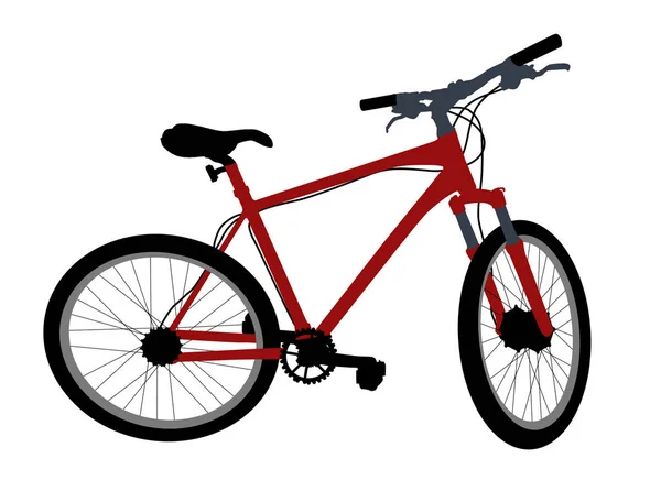 Rotes Fahrrad Auf Weißem Hintergrund Vektorillustration — Stockvektor