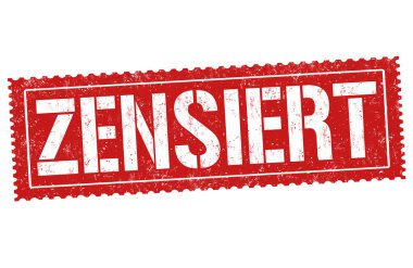 Grunge pencere boyutu metin ile Censored (Alman dili), illüstrasyon vektör