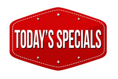 Bugünün özel etiket veya etiket üzerinde beyaz arka plan, vektör çizim