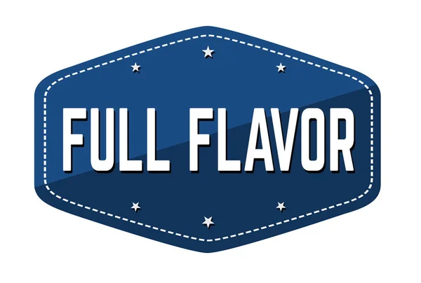 Full Flavor Label Sticker White Background Vector Illustration — Stock Vector