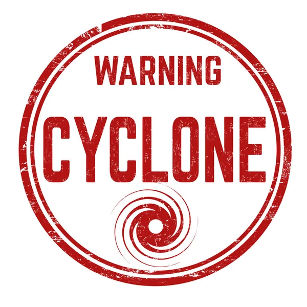 Cyclone Warning Sign Stamp White Background Vector Illustration — Stock Vector