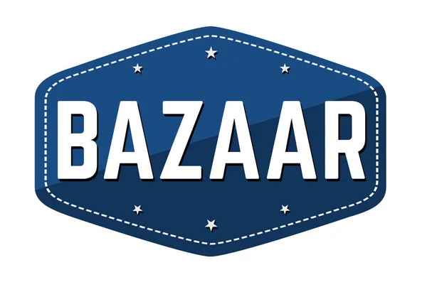 Bazaar Label Sticker Witte Achtergrond Vectorillustratie — Stockvector